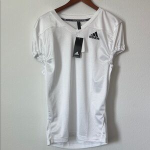 NWT Adidas White V-Neck Football Jersey